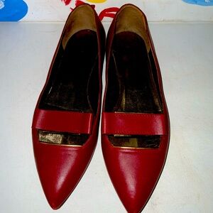 Lanvin Leather Pointed Flats Size 42